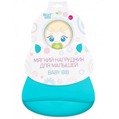 Нагрудник ROXY-KIDS RB-402M мягкий, мятный