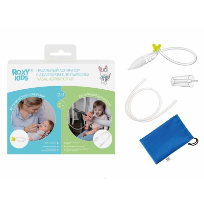 Аспиратор ROXY-KIDS RND-27-116B с адаптером Dr.Bunny, зеленый мундштук